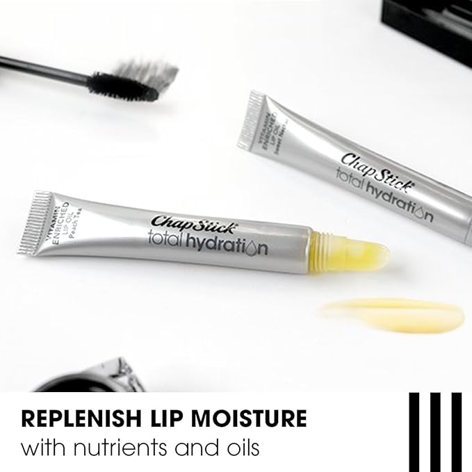 ChapStick Total Hydration Sweet Nectar Flavor Vitamin Enriched Lip Oil, Non Tinted Lip Care - 0.23 Oz-VivaGrace Women