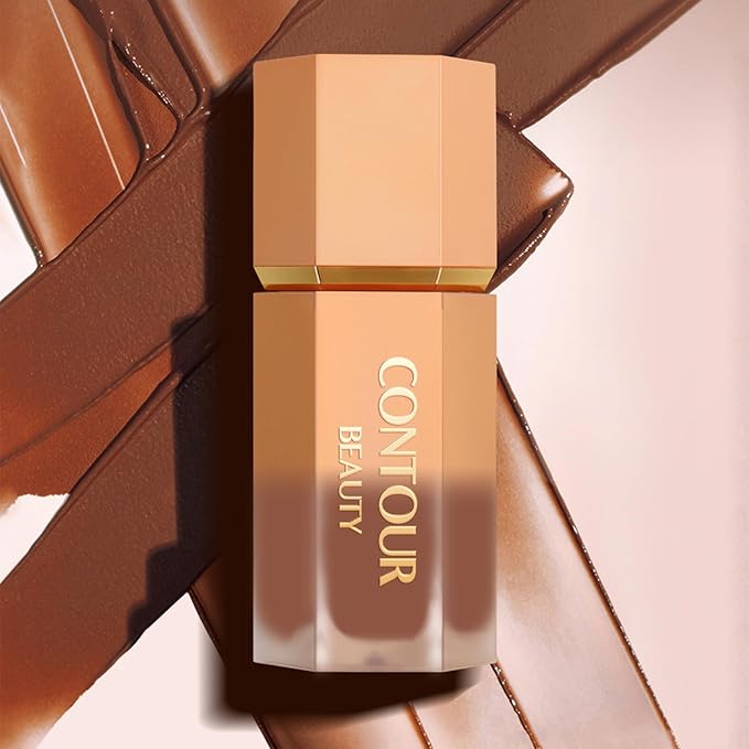 Liquid Contour Stick, Soft Cream Contour Makeup, Liquid Bronzer Face Concealer Matte Contouring with Cushion Applicator, Long Lasting Silky Face Contour Cream Bronzer Contouring Makeup (103)-VivaGrace Women