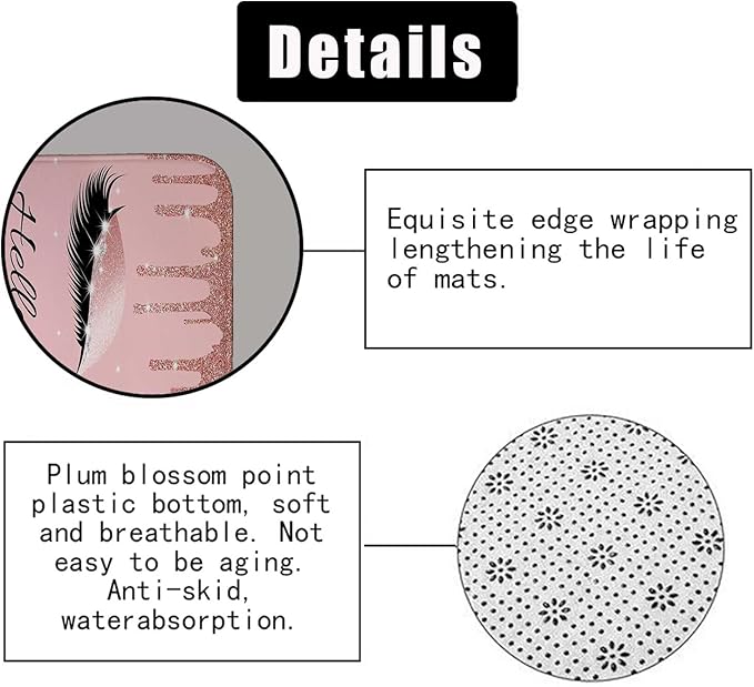 4PCS Hello Gorgeous Unicorn Eyelash Shower Curtain Set Luxury Diamond Rose Gold Glitter Eyeshadow Makeup Pink Glam Beauty Fashion Girly Women Bathroom Decor Non-slip Bath Mat Toilet Rug, Bling-VivaGrace Women
