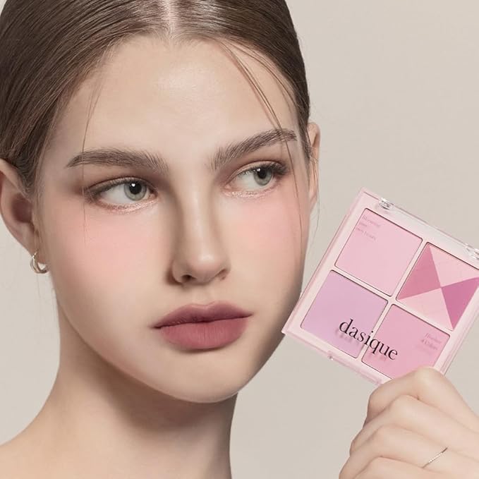 Dasique Blending Mood Cheek #05 Violet Knit l Vegan, Cruelty-Free l 4 Blendable Shades in Lightweight, Long-lasting, Smooth Powder-VivaGrace Women
