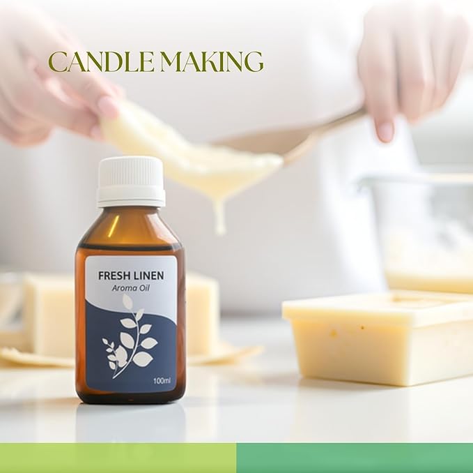 Roots & Above Fresh Linen Aroma Oil 3.38 oz/100ml Perfect for Diffusers, Soap Making, Candles, Lotion, Home Scents, Perfume & Fragrance Oils-VivaGrace Women