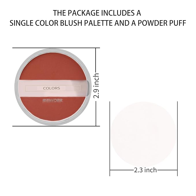 Boobeen Powder Blush Matte Blush, Highly Pigmented Beauty Cream Blush Palette for Create A Natural Cheek Flushed Look, Rich Colors (C-07)-VivaGrace Women