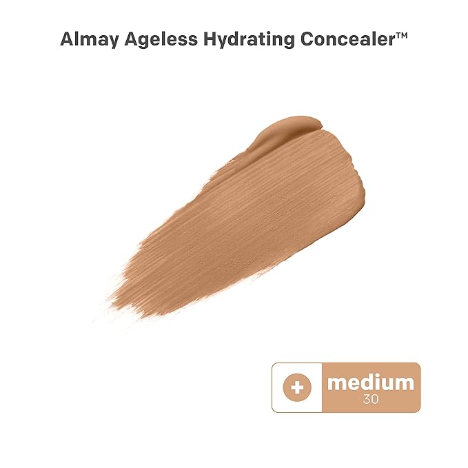 Almay Anti-Aging Concealer, Face Makeup with Hyaluronic Acid, Niacinamide, Vitamin C & E, Hypoallergenic-Fragrance Free, 030 Medium, 0.37 Fl Oz (Pack of 2)-VivaGrace Women