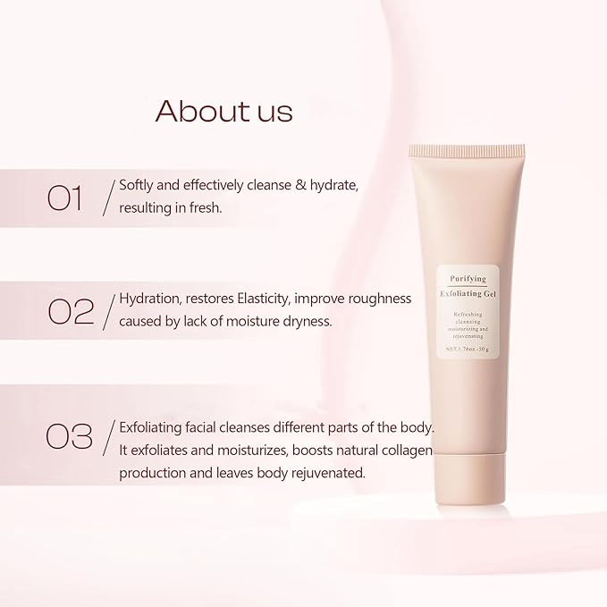 Purifying Exfoliating Gel, Gentle Face Purifying Enzymes Exfoliating Gel, Exfoliator Cleanser, Gentle Exfoliator Gels for Skin Deep Cleansing
