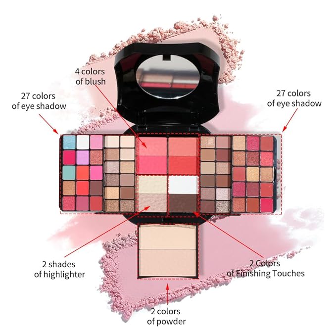 64 Colors cosmetic Kit Makeup Kit For Teens Make up Kits For Girls Makeup Palette Eyeshadow Makeup Mirror For Women Gift-VivaGrace Women