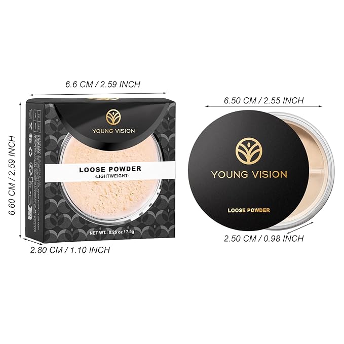 YOUNG VISION Flawless Finish Loose Powder - Translucent Setting Powder, Blurs Fine Lines & Imperfections, Lightweight, Long-Lasting, Suitable for All Skin Types, Makeup Essential…-VivaGrace Women