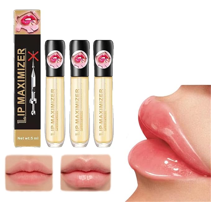 Vitamin E Lip Plumping Serum, Lip Hyaluronic Lip Plumper, Lip Plumping Serum Instant Lip Balm for Moisturize, Eliminate Dryness Wrinkles Enhances Plump Gloss (3PC)-VivaGrace Women