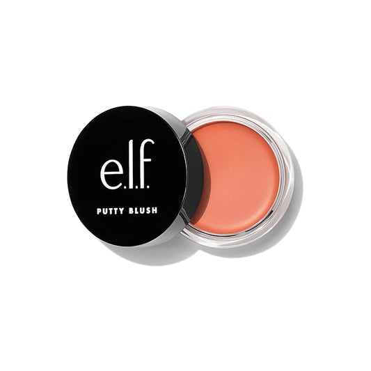 e.l.f. Putty Blush, Creamy & Ultra Pigmented Formula, Infused with Argan Oil & Vitamin E, Bahamas, 0.35 Oz (10g)-VivaGrace Women