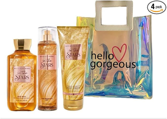 Bath & Body Works - 3 Piece Bundle - Spray - Body Cream - Shower Gel - Full Size and Gift Bag HELLO GORGEOUS (In The Stars)-VivaGrace Women