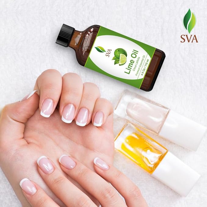 SVA Lime Essential Oil – 4 Fl Oz – 100% Natural Lime Oil - for Diffuser, Hair Care, Face, Skin Care, Aromatherapy, Scalp and Body Massage, Soap and Candle Making - with Dropper-VivaGrace Women
