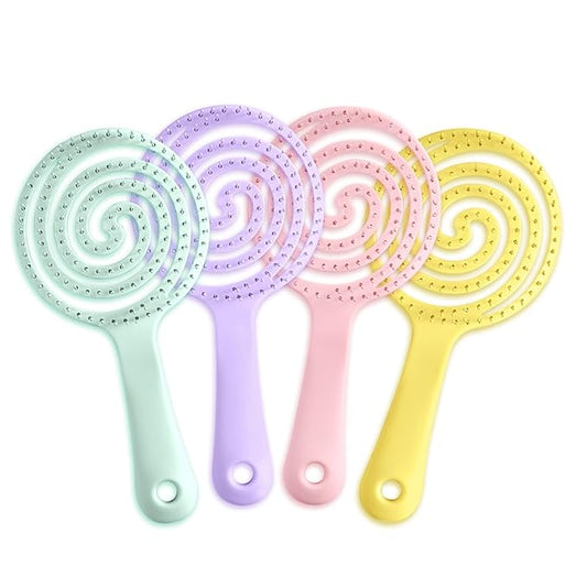 4 Pieces【Ultra-Soft】Baby Fine or Straight Hair Detangling Hair Brush for Kids【Skin-friendly material】Faster Blow Drying Styling Hair Detangling Brush with Flexible Bristles（Food grade ABS）Compact size-VivaGrace Women