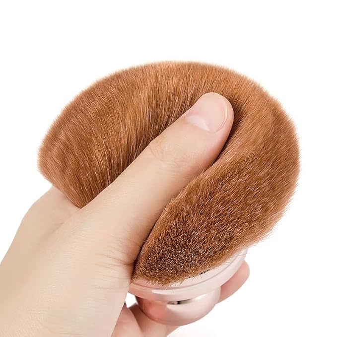 Extra Large Kabuki Brush Set for Body and Face, for blush, loose powder manicure multi-functional and tanning, Gift for women with Velvet Bag(RoseGold 2pcs)-VivaGrace Women