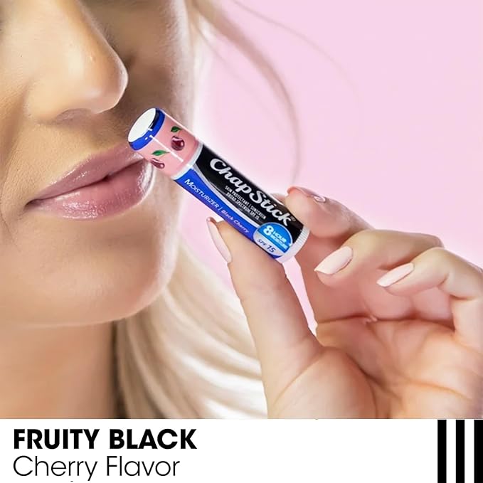 ChapStick Moisturizer Original, Black Cherry and Cool Mint Lip Balm Tubes Variety Pack, SPF 15 and Skin Protectant - 0.15 Oz (Pack of 3)-VivaGrace Women