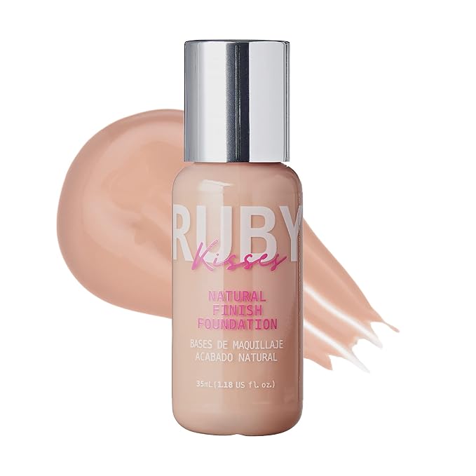 Ruby Kisses Liquid Foundation Medium Coverage, Lightweight, Natural Finish, Face Makeup for All Skin Type, Korean Makeup (Creamy Beige)-VivaGrace Women