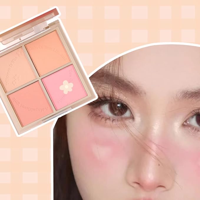 Powder Blush,Metallic Makeup Powder Blush Long Lasting Smooth Pigmented Single Color Shimmery Cosmetics Blush Blush Palette-VivaGrace Women