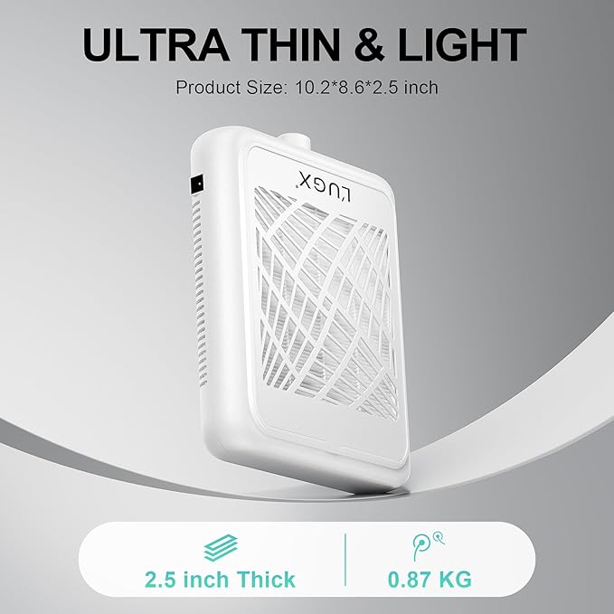 L'UGX Rechargeable Nail Dust Collector with 2 Reusable Filter, Professional Nail Vacuum Dust Collector Nail Tech Fan Extractor Powerful Suction Machine, Perfect for Home Salon Use-VivaGrace Women