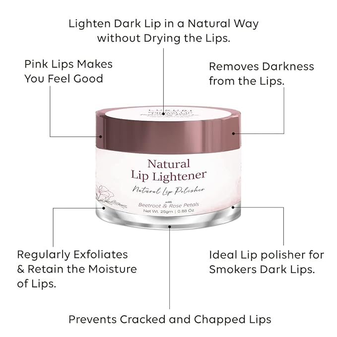 Lip Scrub Balm | Dark Lip Lightener for Women and Men | Dry Lips | Smoker | Chapped Lips | Lipstick Stain Remover | Lip Care, 25 gm-VivaGrace Women