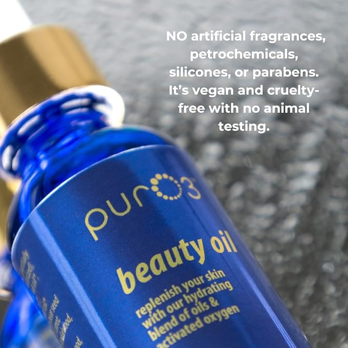 PurO3 Beauty Oil – Vegan Hydrating Face Oil with Activated Oxygen – Natural Skin Care for Radiant and Smooth Skin, 30 ml-VivaGrace Women