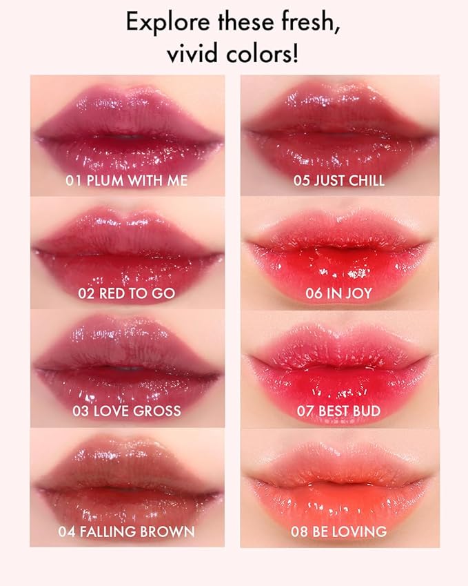 VIDIVICI Millennial Tint Glit - Proof Moisture Korean Lip Tint with Long-Lasting Color, Lightweight Water Jelly Texture, 0.13ounce (08 Be Loving)-VivaGrace Women
