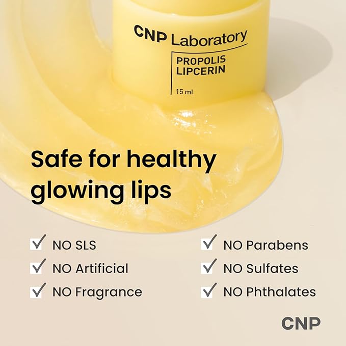 CNP Honey Lip Butter (0.5 fl.oz / 15ml) - Propolis Lipcerin™, Hydrating Overnight Manuka Lip Balm & Mask, 12hrs Long-lasting Moisture, Gentle Exfoliation, Hygienic Twist Dispenser, Korean Skin Care-VivaGrace Women