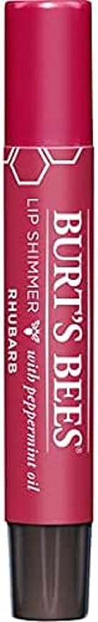 Burt's Bees Shimmer Lip Tint Set, Tinted Lip Balm Stick, Moisturizing for All Day Hydration with Natural Origin Glowy Pigmented Finish & Buildable Color, Rhubarb (4-Pack)-VivaGrace Women