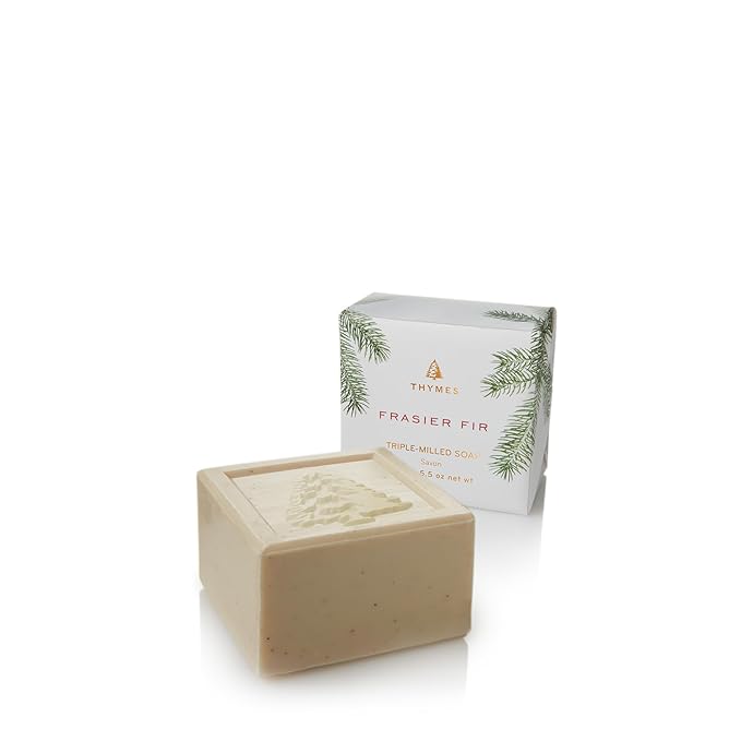Thymes Frasier Fir Hand Cream, Travel Tin Candle Jar and Bar Soap Gift Set - Scented with Notes of Siberian Fir, Cedarwood, and Sandalwood - Luxury Home Fragrance Set - Hostess Gift for the Holidays-VivaGrace Women