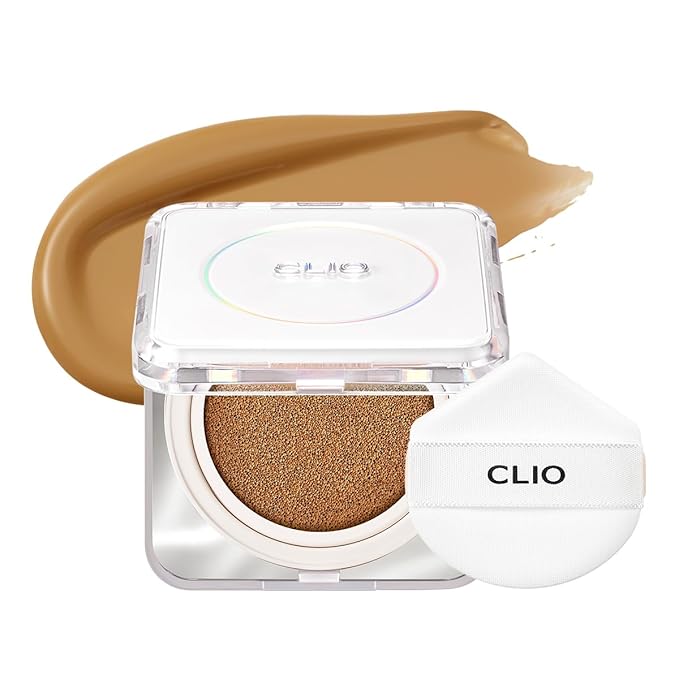 CLIO Kill Cover Founwear Cushion The Original – 20 Shades, Buildable Light to Medium Coverage, Natural Finish, Korean Makeup Foundation, Long-Lasting Skin Fit, 32W ALMOND-VivaGrace Women