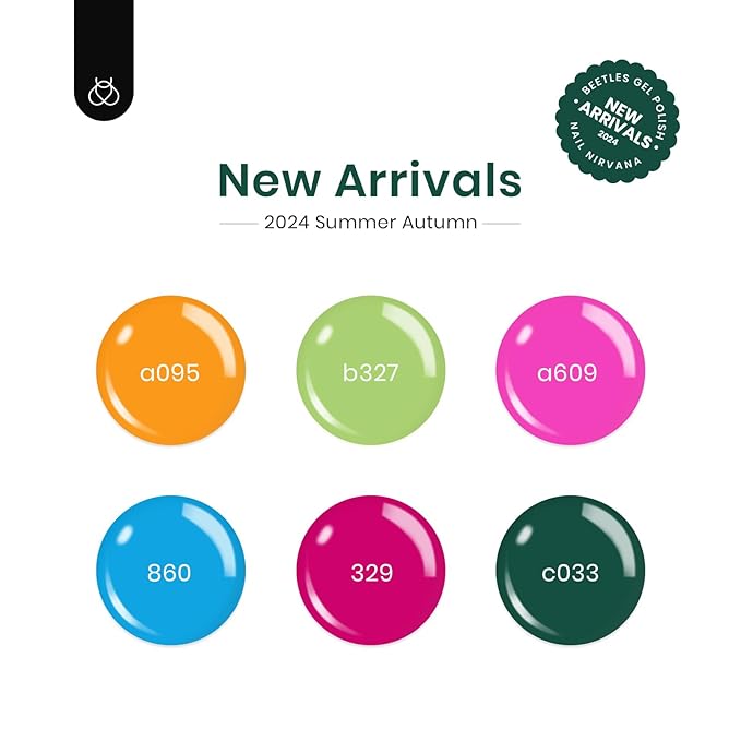 beetles Gel Polish Set - Hot Pink Green Blue Orange Gel Nail Polish Rainbow Boundless Energy Collection Holiday Nail Art Design Soak Off Uv LED Manicure DIY Home-VivaGrace Women