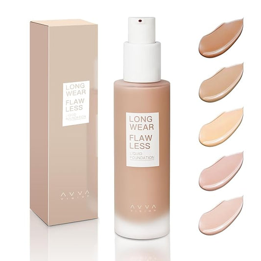 Liquid Foundation Makeup Natural True Skin Tone Full Coverage Concealer Flawless Complexion Blendable Longwear, 105, 1 fl. oz.-VivaGrace Women