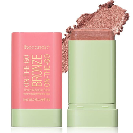 Cream Contour Stick, Face Cream Bronzer Makeup Stick Shimmer Highlighters Body Stick Blendable Long Lasting Highlighter Stick Silky Smooth Formula (1#, Warm Glow)-VivaGrace Women