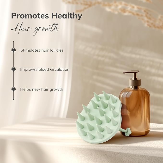 Sndyi Silicone Scalp Massager Hair Growth, Scalp Scrubber with Soft Silicone Bristles, Scalp Exfoliator for Dandruff Removal, Large Size Shampoo Brush, Wet Dry Scalp Brush for Long Thick Curly Hair-VivaGrace Women