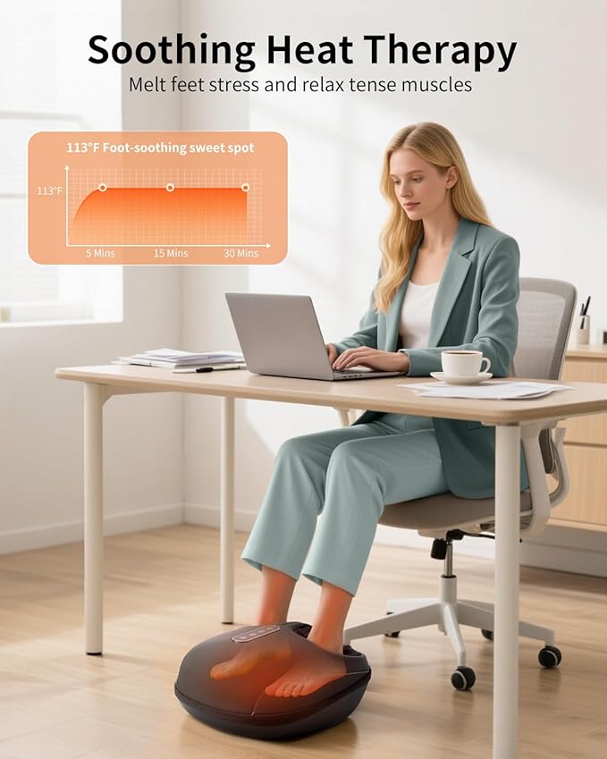 Nekteck Shiatsu Foot Massager with Heat [2025 Upgraded], Foot Massager Machine for Plantar Fasciitis, Neuropathy Pain, Deep Kneading, Air Compression, APP Control, Gifts for Her Him, Fits Up to 13"-VivaGrace Women