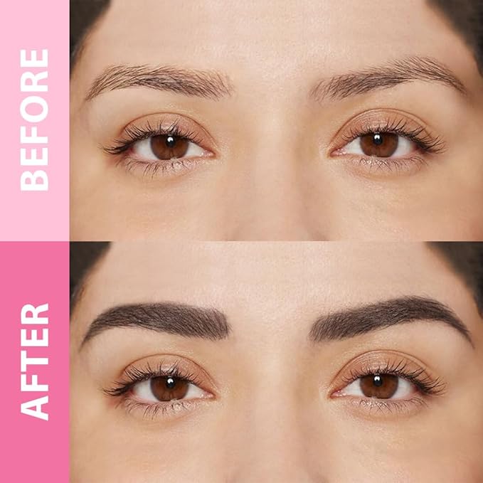 evpct 1Pcs Black Brown Magic Microblading Eyebrow Contouring Pen Brow Pencil, with 4 Brush Micro-Fork-Tips Precise Applicator, Dual-ended Eyebrow Brush, Hair Like Strokes, Natural Looking Brows-VivaGrace Women