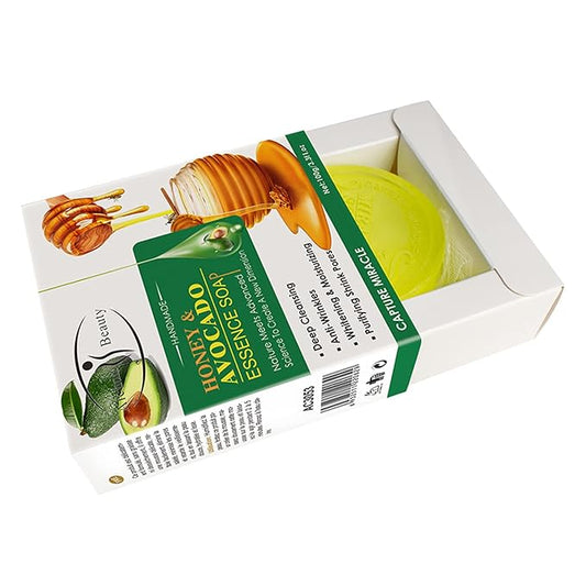 AICHUN BEAUTY Handmade Essence Soap Deep Cleaning Moisturizing Repair Oil Control Skincare 100ml (Honey & Avocado)