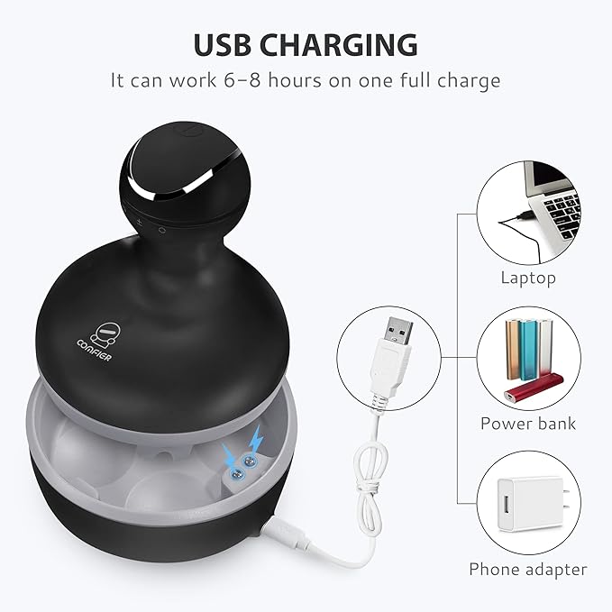 COMFIER Electric Scalp Massager, Waterproof Head Massager with Mutlti-Modes Vibration, Handheld Portable Head Scratcher for Hair Growth, Dog Cat Massager for Deep Clean and Stress Relax-VivaGrace Women