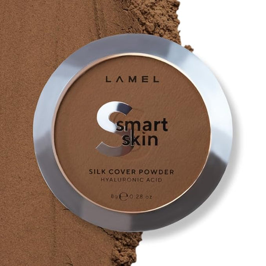 Lamel Smart Skin Silk Compact Powder - Long Lasting Pressed Finishing Powder - Oil Control Makeup, Suitable for Dry Skin, Lightweight Formula - 406 Caramel 0.28 oz-VivaGrace Women