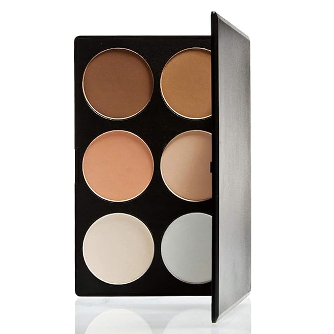 Contour Face Powder Kit Base Foundation Corrector Palette Sleek Pigment Pro Pressed Powder Cosmetics Highlighting Contouring Bronzing Professional Beauty Make up Bronzer Pallet Brown-VivaGrace Women