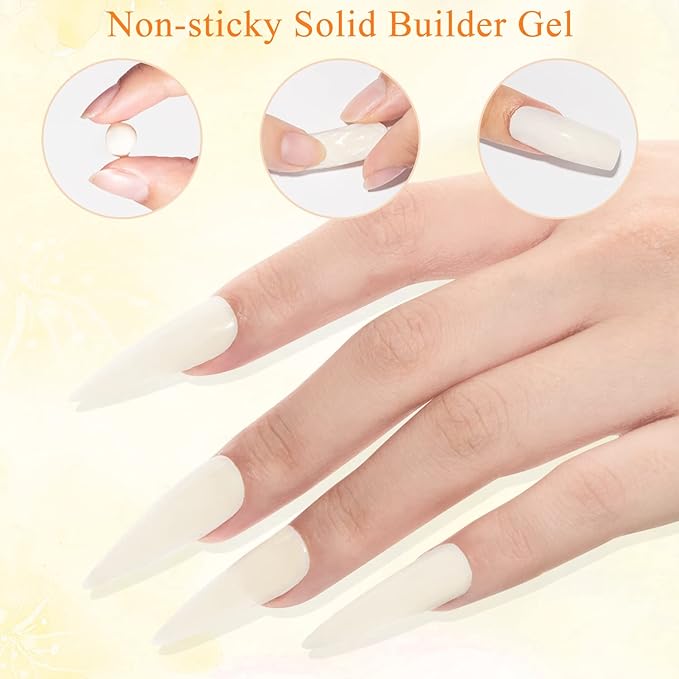 MIZHSE Solid Builder Gel, Milky White Sculpting Gel for Nail, Non-Sticky Hand 3D Nail Art Building Carving Modeling Hard Nail Extension Soak Off Nail Art Salon Manicure Home 15g-VivaGrace Women