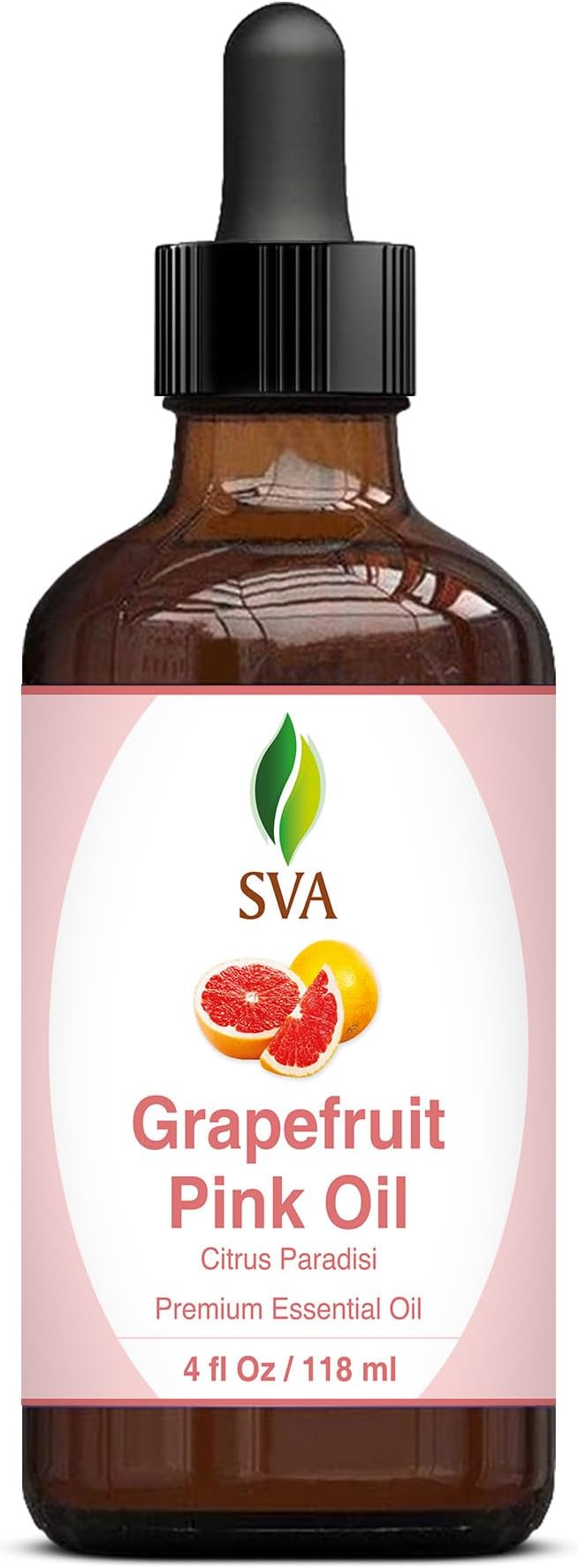 SVA Grapefruit Essential Oil Pink – 4 Fl Oz – 100% Natural Grapefruit Oil - for Diffuser, Hair Care, Face, Skin Care, Aromatherapy, Scalp and Body Massage, Soap and Candle Making - with Dropper-VivaGrace Women