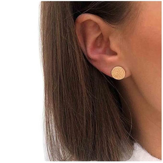 Boho Disc Coin Studs Earrings Gold Hammered Coin Earrings Tiny Circle Earrings Studs Minimalist Geometric Earrings for Women and Girls Gifts-VivaGrace Women