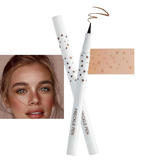 Freckle Pen, Freckle Makeup Pen for Face, Waterproof Long Lasting Quick Dry Faux Freckle Pen, Soft Artificial Freckles Makeup Face Decoration, Create Natural Sunkissed Skin (Chestnut)-VivaGrace Women