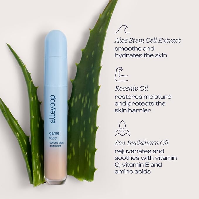Alleyoop Game Face Concealer Makeup, Lightweight to Medium Buildable Coverage Under Eye Concealer, For Blemishes, Crease-proof and Hydrating with Smooth Second Skin Finish - Energetic-VivaGrace Women