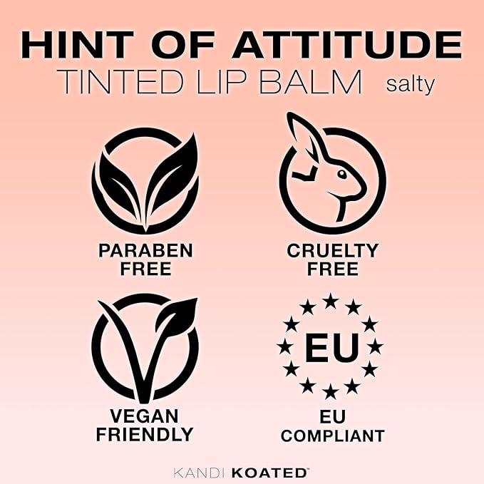 Kandi Koated Hint of Attitude [Salty] Tinted Lip Balm by Kandi Burruss | Sheer Tinted Balm, Moisturizing Chapstick with Vitamins, Paraben-Free, Cruelty-Free Formula | Beauty & Makeup-VivaGrace Women