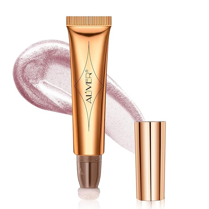 Liquid Highlighter Beauty Wand, Highlight Bronzer Stick with Cushion Applicator, Smooth Shimmer Finish, Lightweight Silky Cream Face Makeup Stick, Cruelty-free (Celestral)-VivaGrace Women