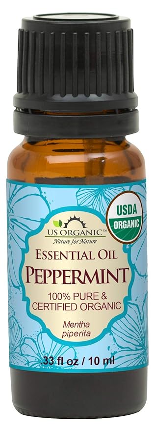 US Organic 100% Pure Peppermint Essential Oil - USDA Certified Organic - 10 ml - w/Improved caps and droppers (More Size Variations Available)-VivaGrace Women
