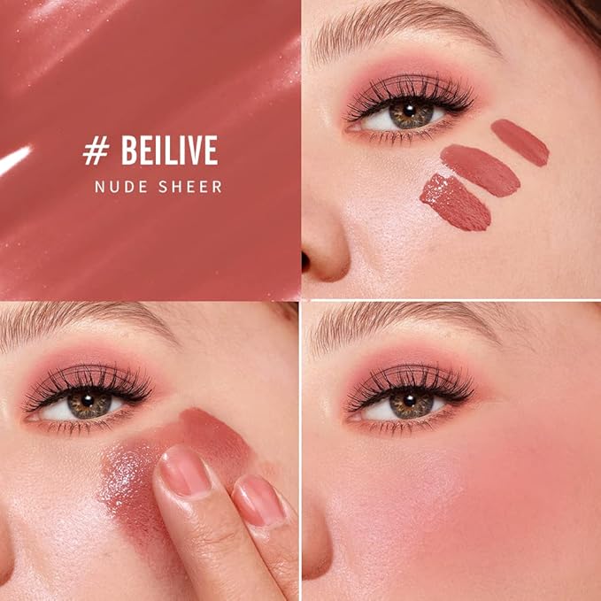 KIMUSE Soft Cream Blush Makeup, Liquid Blush for Cheeks, Weightless, Long-Wearing, Smudge Proof, Natural-Looking, Dewy Finish-VivaGrace Women