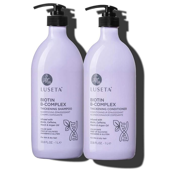 Luseta Biotin B-Complex Shampoo & Conditioner Set for Hair Growth and Strengthener - Hair Loss Treatment for Thinning Hair With Biotin Caffein and Argan Oil for Men & Women - All Hair Types 2 x 33.8oz-VivaGrace Women