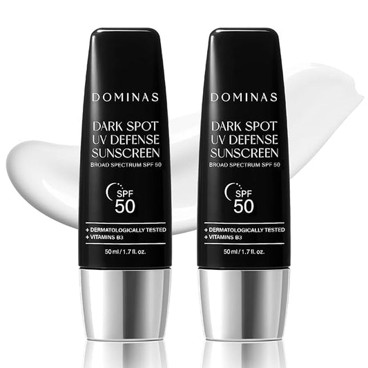 SPF 50 DOMINAS Sunscreen (Pack of 2, 1.7fl oz*2) - Korean Skin Care, UV Defense Sunblock, No White Cast, Non-Greasy, Hydrating, Lightweight Protection for Face & Body, Niacinamide, Sun Cream-VivaGrace Women