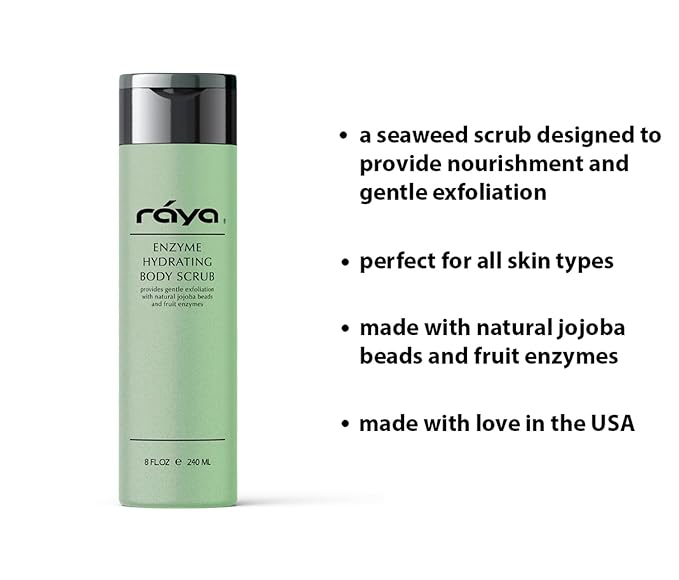 RAYA Enzyme Hydrating Body Scrub 8 oz Cucumber Scent (S-104) | Gentle and Exfoliating Body Scrub | Made with Seaweed, Jojoba Beads, and Fruit Enzymes-VivaGrace Women