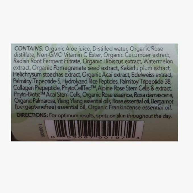 Organic & Vegan Rose Phyto³ Water Facial Spray - Moisturizing Face Mist & Setting Spray, Soothing, Hydrating Mist Rose Water For Face - Great for Facial Massaging (4 oz)-VivaGrace Women